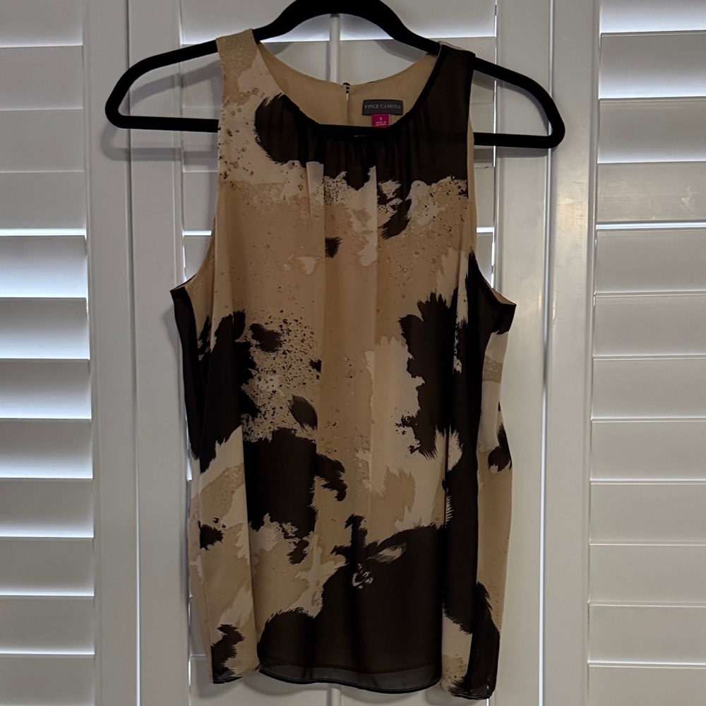 Like 🆕 Vince Camuto Sleeveless Sheer Lined Blouse, Size Small